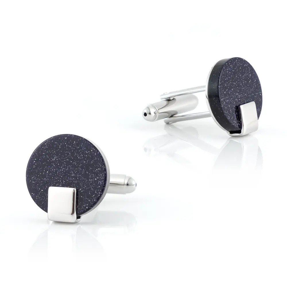 Custom Hot Selling Round Galaxy Stone High Quality Wedding Shirt Jewel Cufflinks MenGifts Manufacturers, Company
