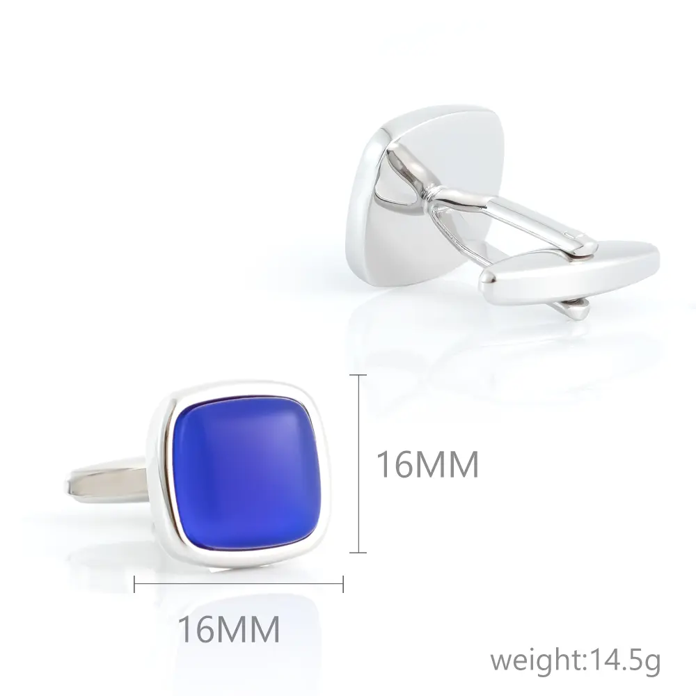Custom Luxury Blue Stone Brass Men Cufflinks Wedding Business Men Gifts Suppliers, Companies