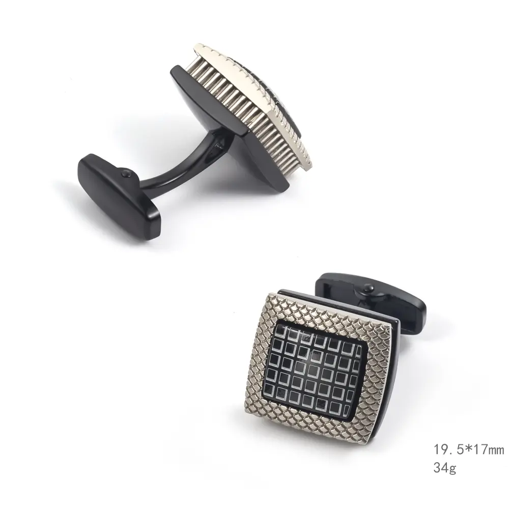 ODM Cheapest African Hot Selling Black Fashionable Cube Square Cufflinks Supplier, Suppliers