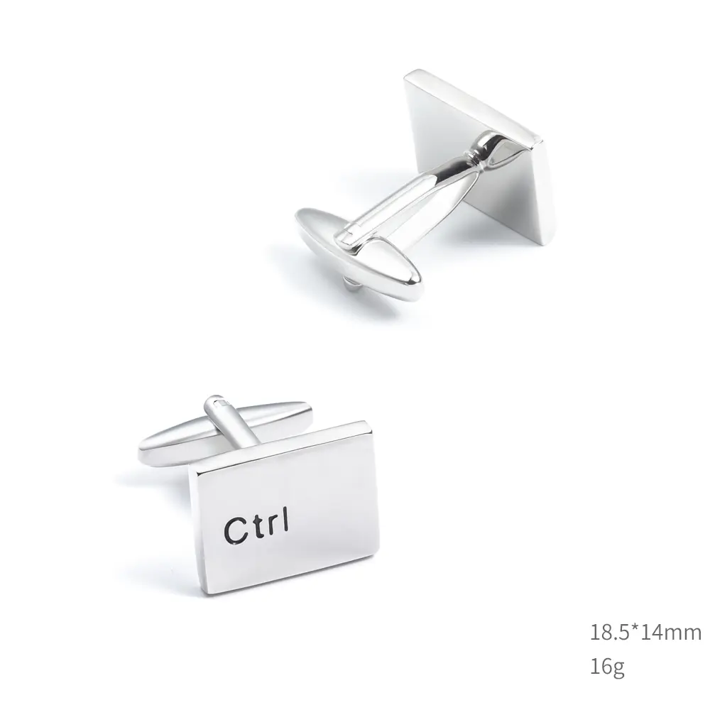 ODM Factory Supply Men's Esc and Ctrl Key Keyboard Novelty French Metal Engraving Cuff Links CC0206 Manufacturer, Exporters