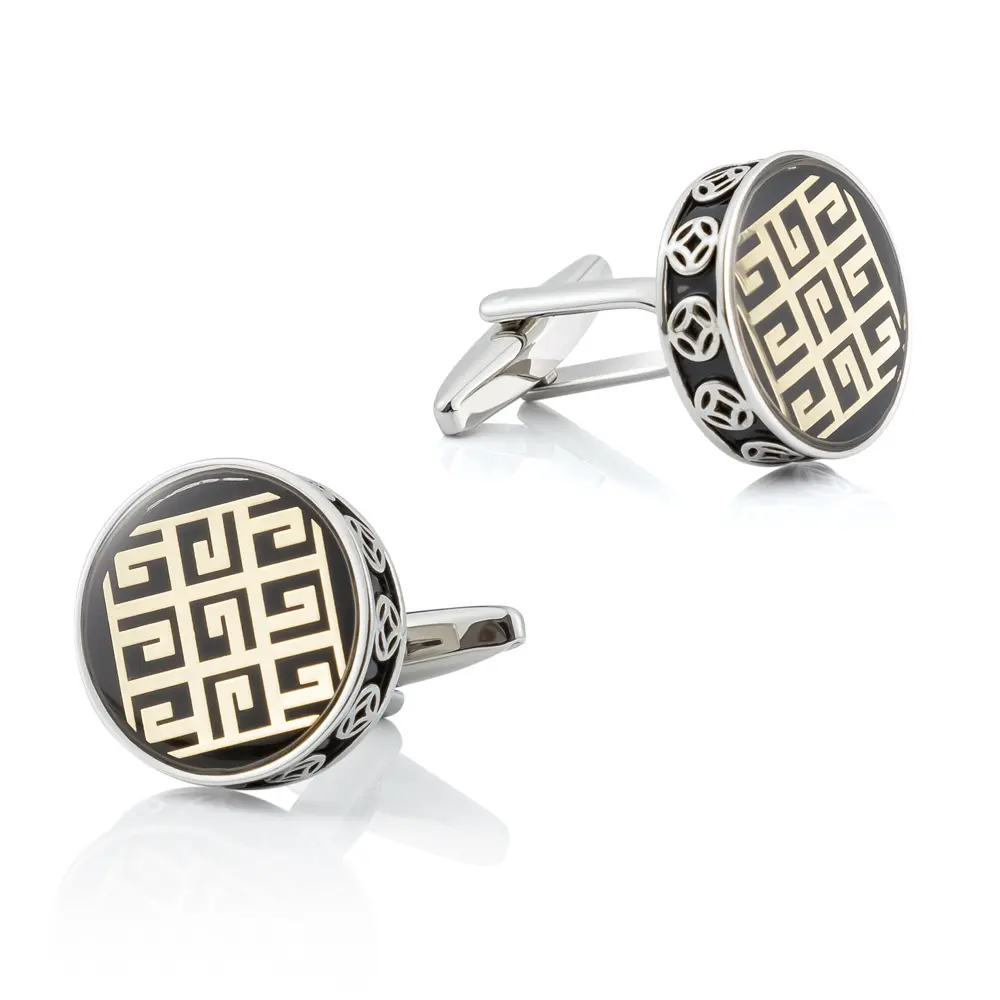 Custom Vintage Logo Pattern Copper Cufflinks Men's French Shirt Cufflinks Manufacturer, Exporter