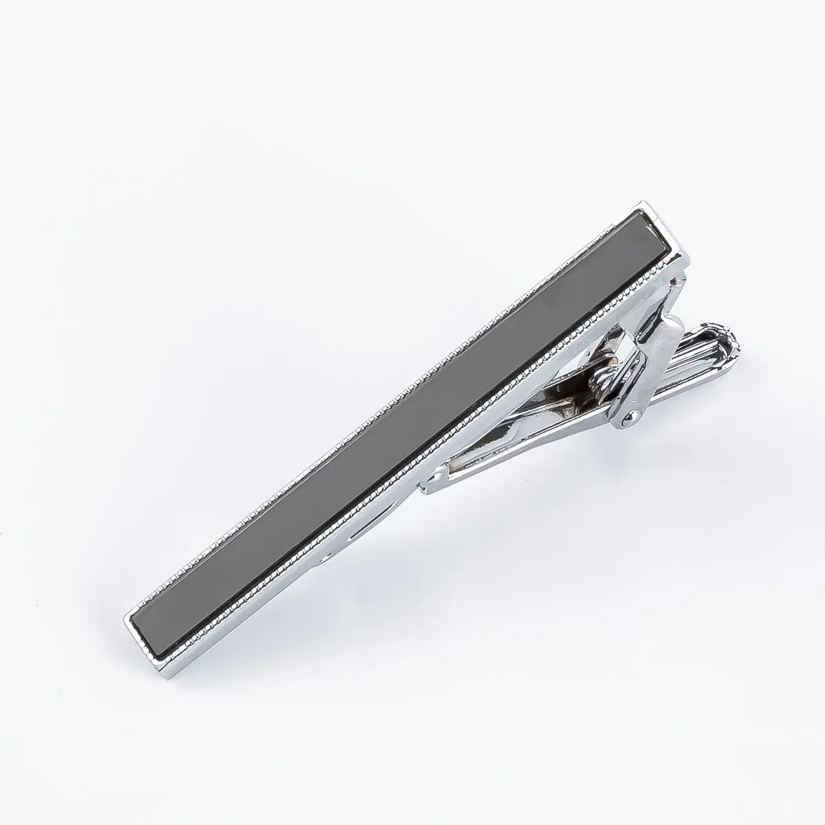 Custom JINJIE Factory Wholesale Silver Black Enamel Tie Clip Custom Mens Necktie Pins TA9002 Manufacturers, Exporters