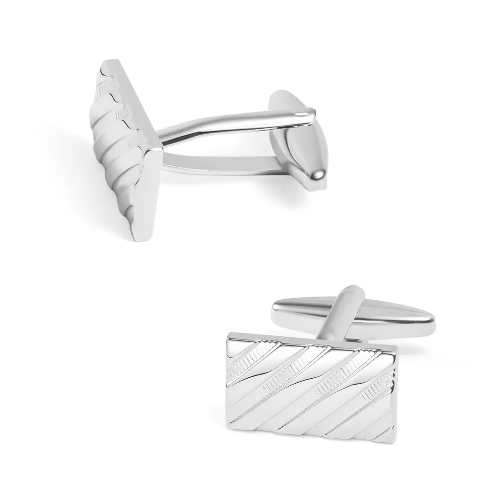 Wholesale Popular Classic Copper Material Fashion Custom Engraved Silver Metal Cufflinks For Men CL0021 Manufacturer, Manufacturers