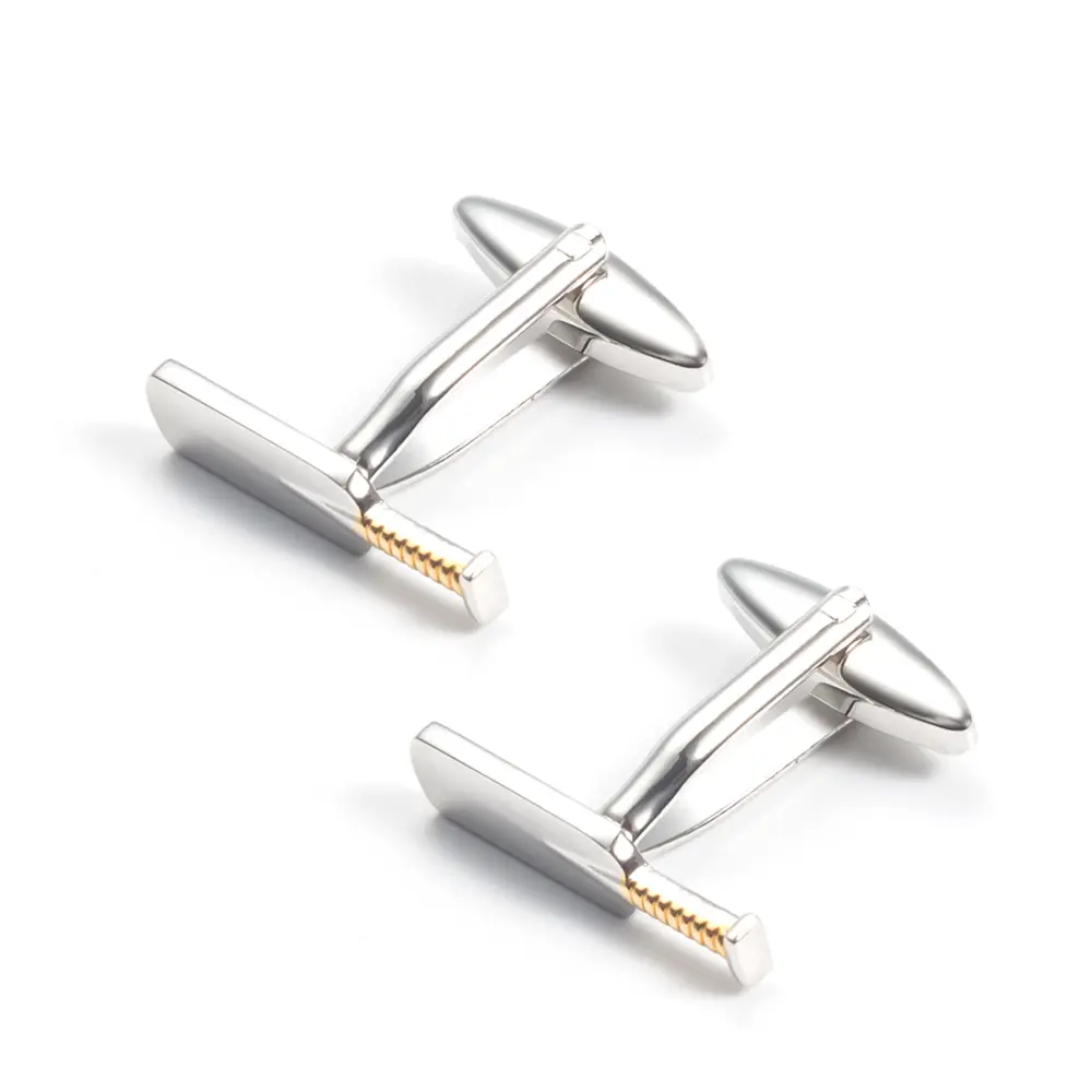 ODM Hot Selling Gentleman Novelty Silver And Gold Cricket Ball Sports Metel Cufflinks For Men Shirt CL0224 Manufacturers, Companies