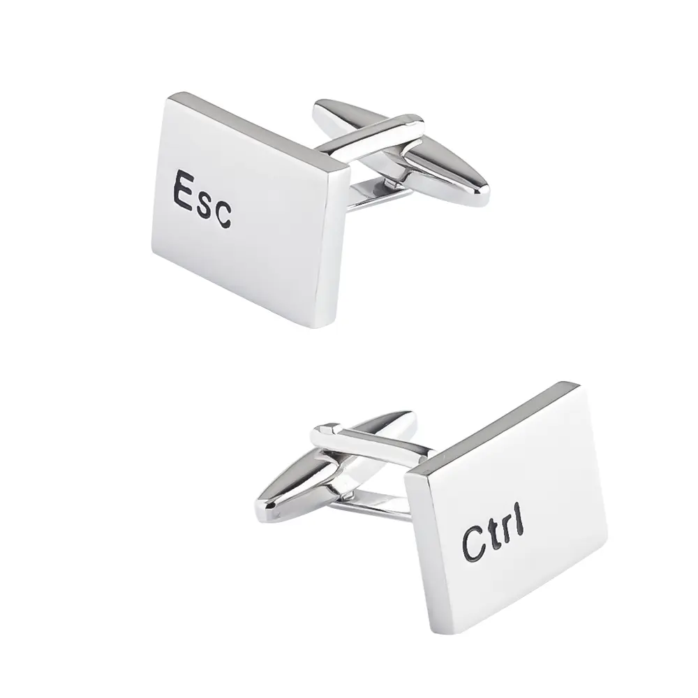 ODM Factory Supply Men's Esc and Ctrl Key Keyboard Novelty French Metal Engraving Cuff Links CC0206 Manufacturer, Exporters