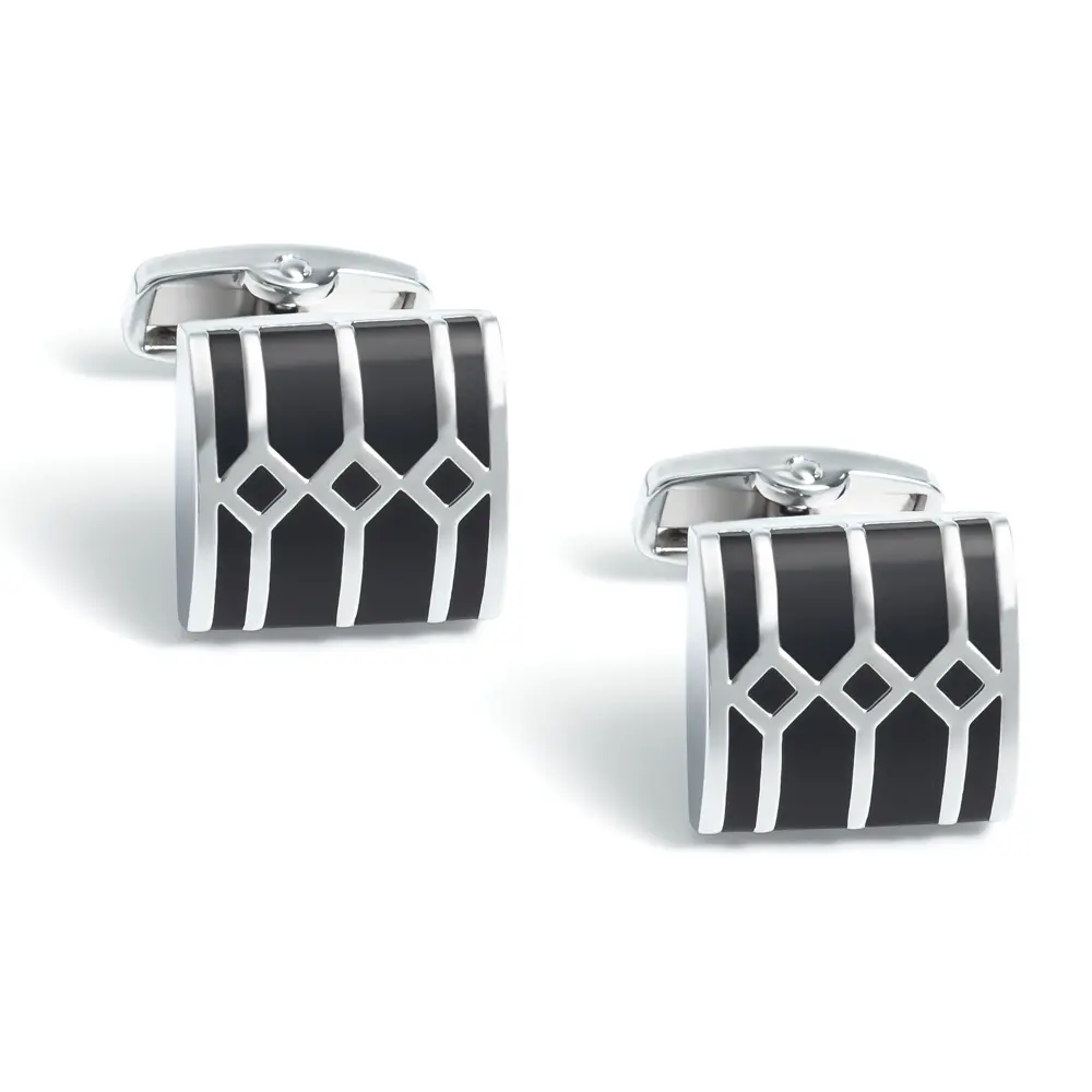Wholesale French Suit Accessories Fashion Black Enamel Geometric Shape Copper Men's Cufflinks Wholesale CCW0088 Factories, Exporter