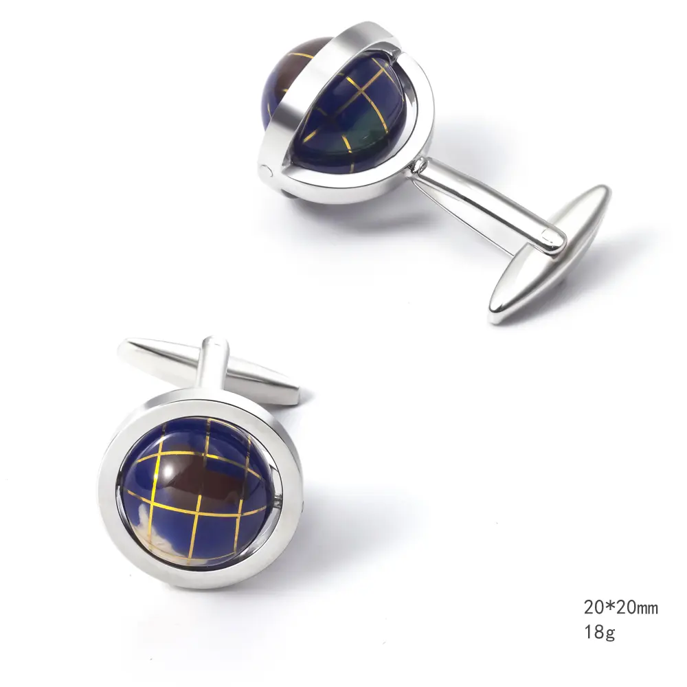 Wholesale Novelty Functional Rotatable Globe Design Quality Brass Material Cuff Links Wholesale & Retail Factories, Companies