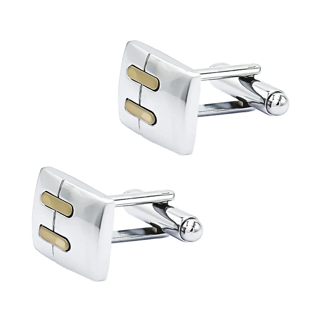 ODM Men's Cufflinks Silver & Golden Colors Two Tone Designs Elegant Men Shirts Buttons CL-C491 Manufacturer, Exporter