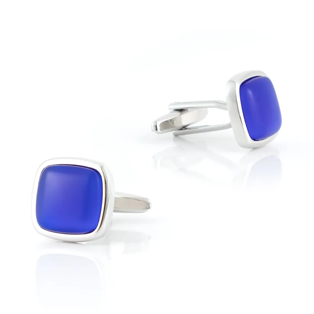 Custom Luxury Blue Stone Brass Men Cufflinks Wedding Business Men Gifts Suppliers, Companies