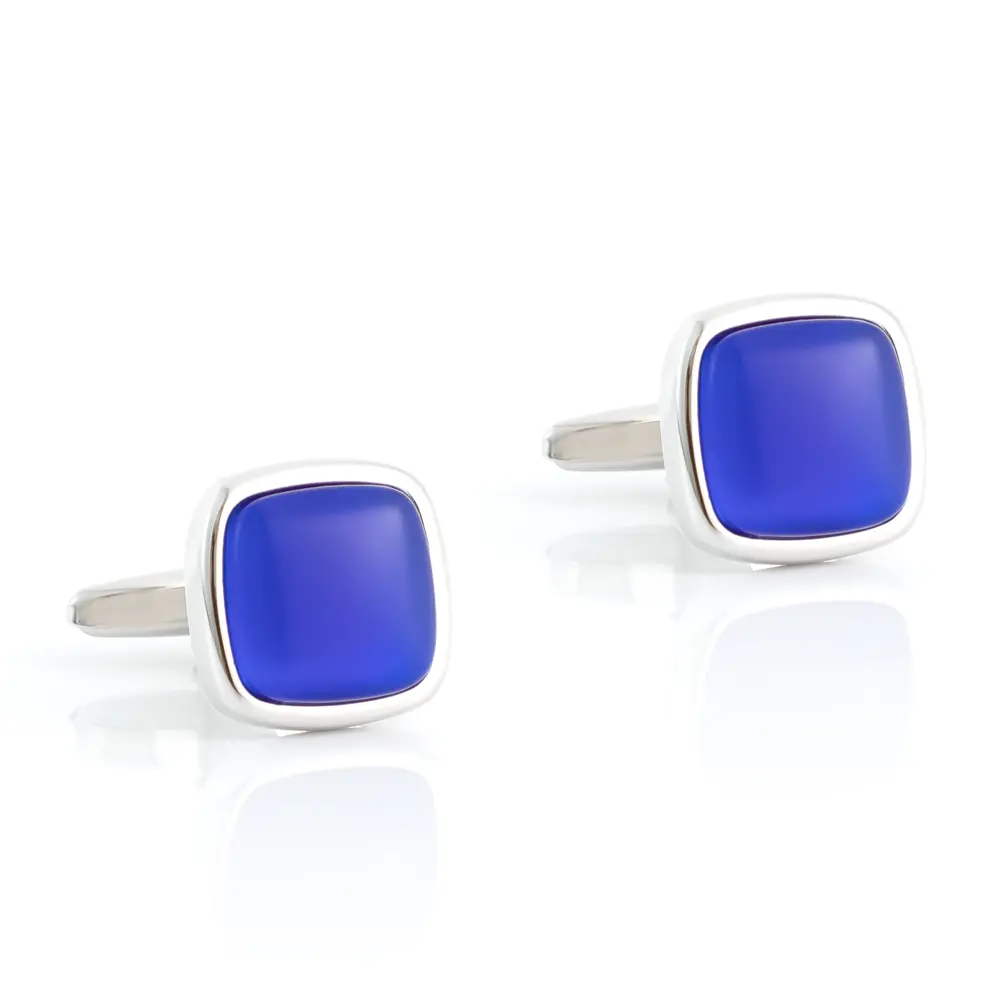 Custom Luxury Blue Stone Brass Men Cufflinks Wedding Business Men Gifts Suppliers, Companies