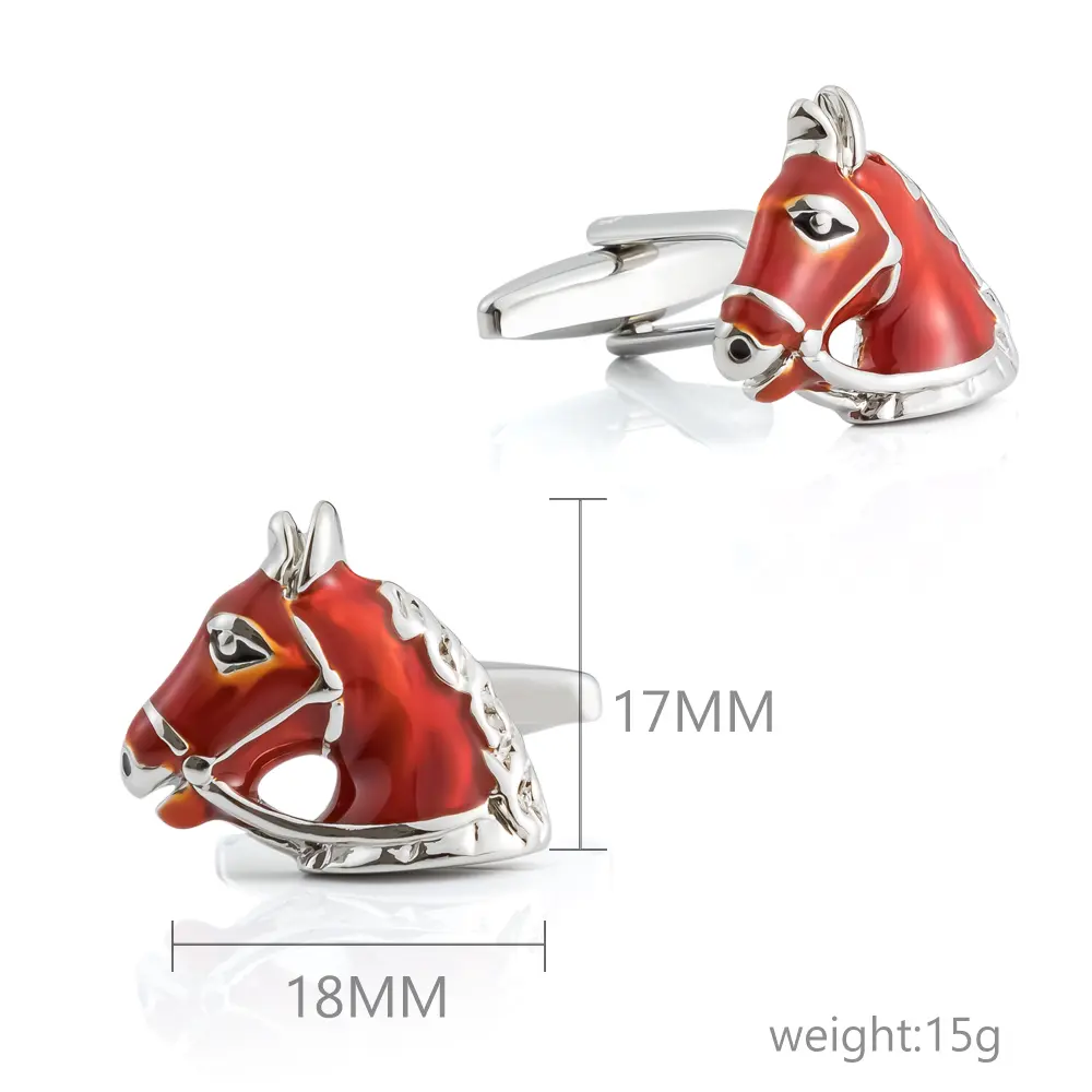 ODM China Factory Wholesale Low MOQ Soft Enamel Cufflinks Personalised Horse Head CC0325 Exporter, Companies