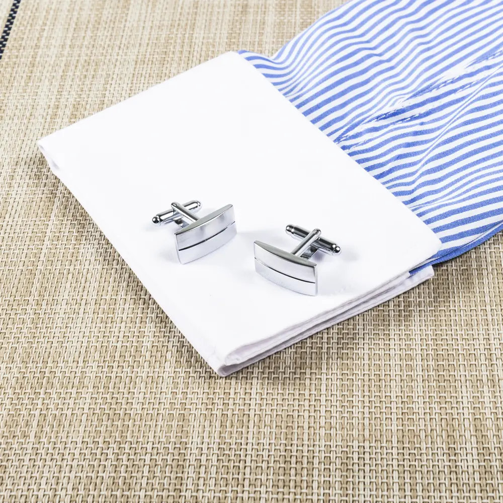ODM Men's Cufflinks Wholesale Cheap Price Simple Design Square Metal Blank Button Cufflinks CL-C130 Factories, Exporters
