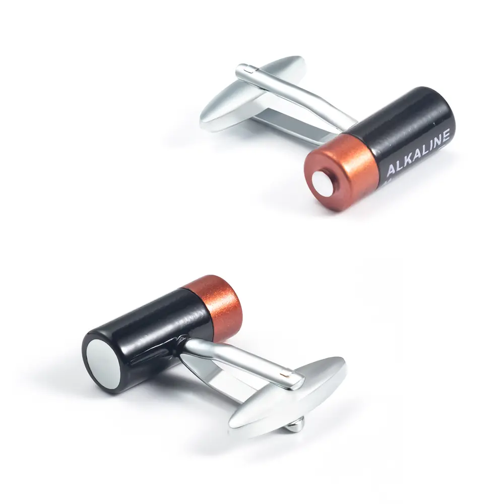 Custom Factory Wholesale Novelty Style Battery Model Design Cufflinks for Men's Shirt Jewelry CC0323 Supplier, Exporter