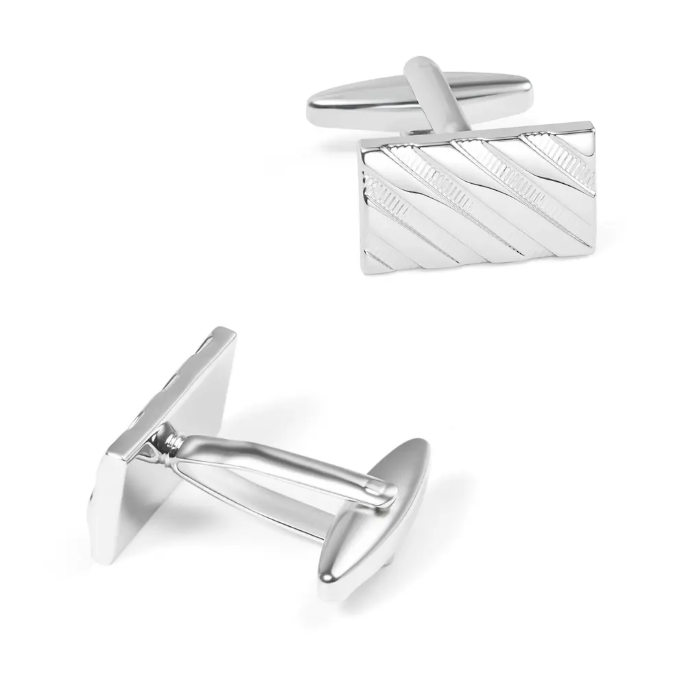 Wholesale Popular Classic Copper Material Fashion Custom Engraved Silver Metal Cufflinks For Men CL0021 Manufacturer, Manufacturers