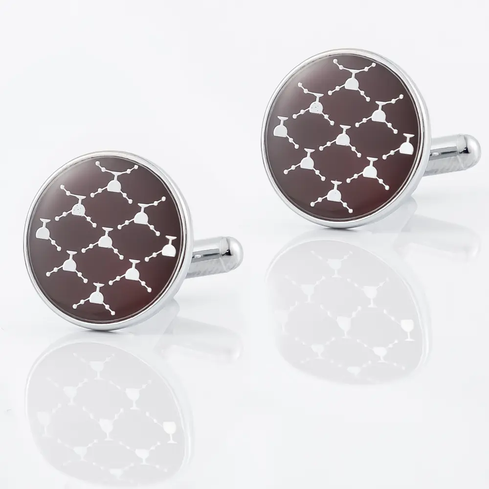 OEM Low Price Fashion Round Brown Accessories Copper Cufflinks Wholesale CA9007 Suppliers, Companies