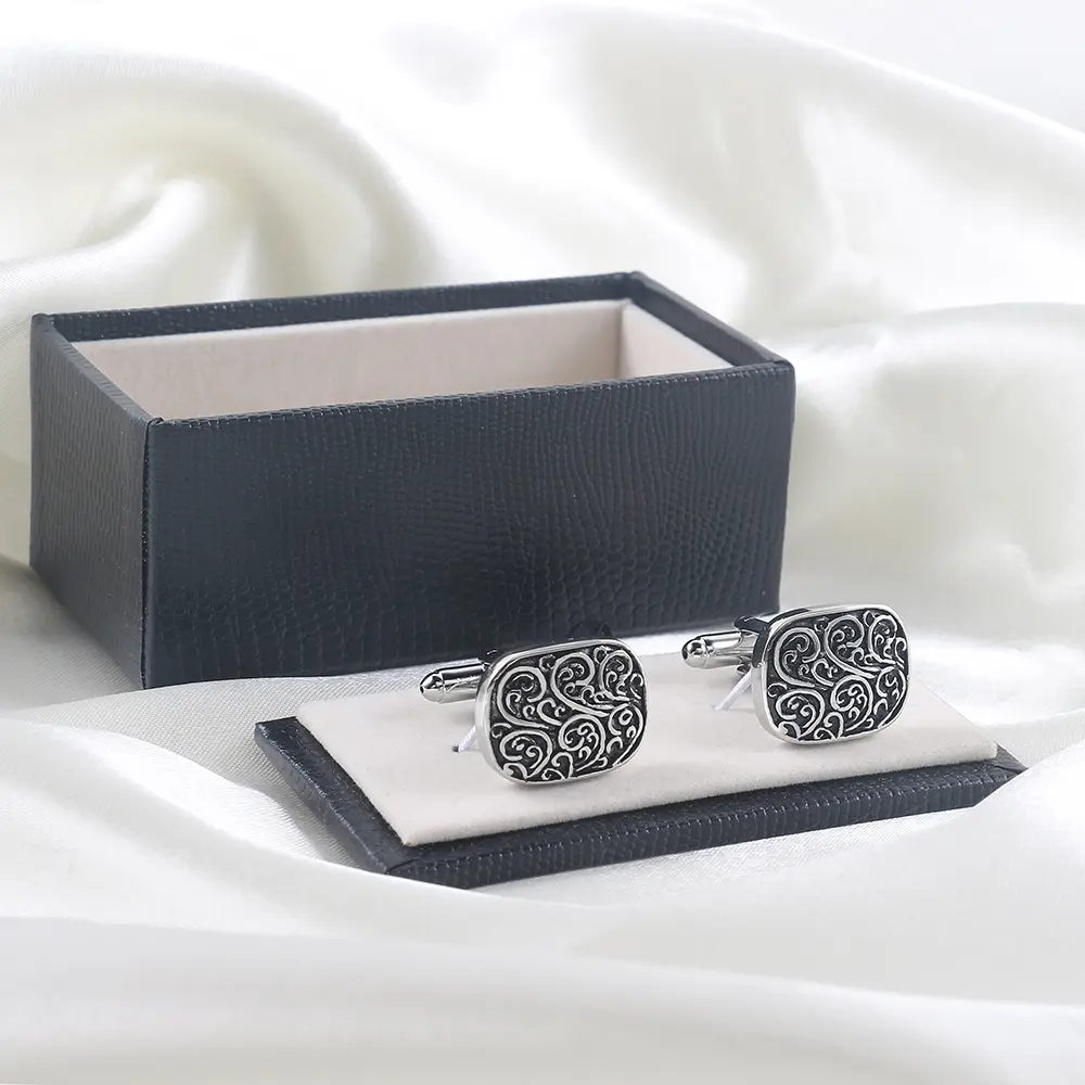 Wholesale Vintage Roman Pattern Cufflinks Silver Plated Men Business Shirt Accessory Gifts CC0332-S Manufacturers, Exporter