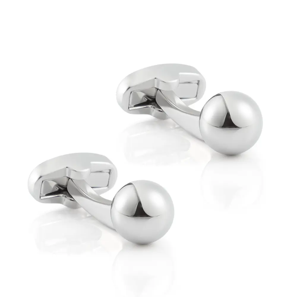 Wholesale Mirror Finish Silver Plated Bowling Design Ball Shape Cufflinks For Men Wholesale CL81572 Supplier, Companies