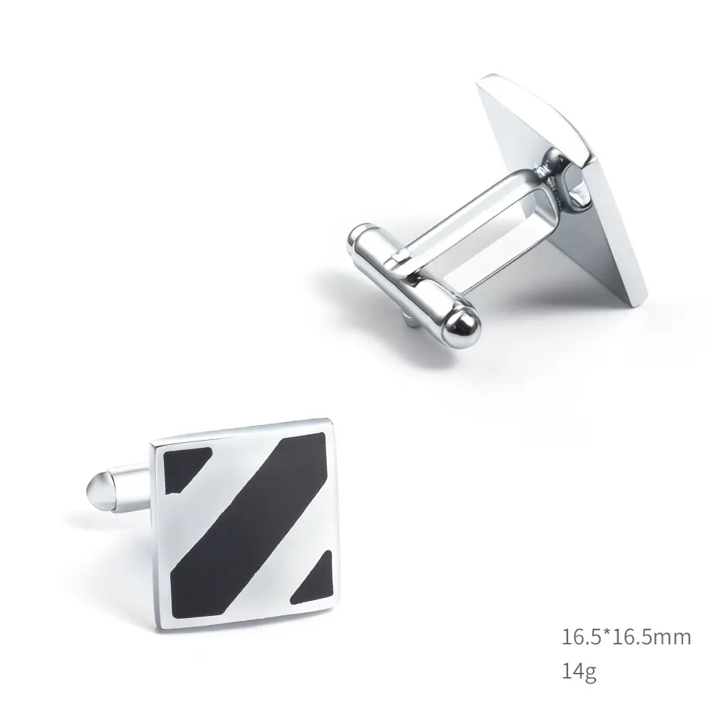Wholesale Elegant Black & Silver Men Tuxedo Shirt Cufflinks Hot Selling CC-Q003-1