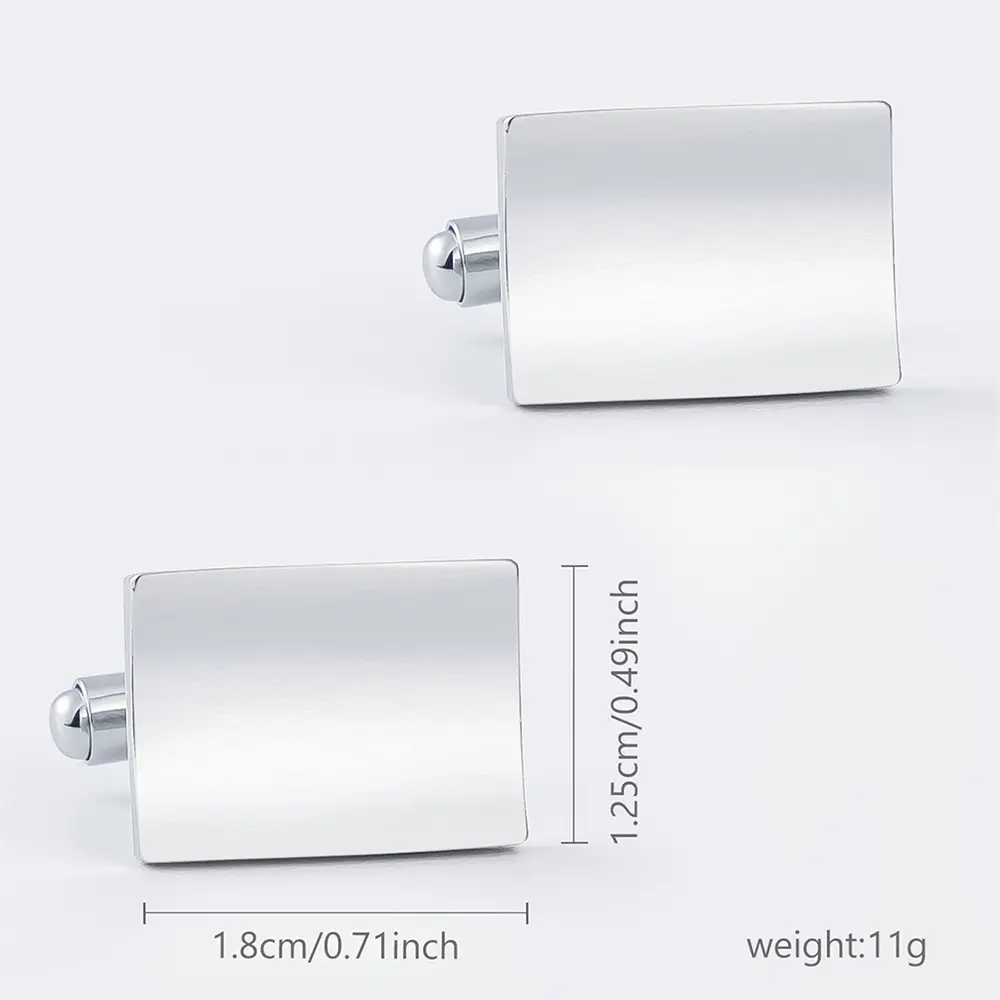 OEM Hot Selling Low Price Fashion Silver Brushed Square Metal Cufflinks For Men Suit Shirt CL-C063 Manufacturer, Exporter
