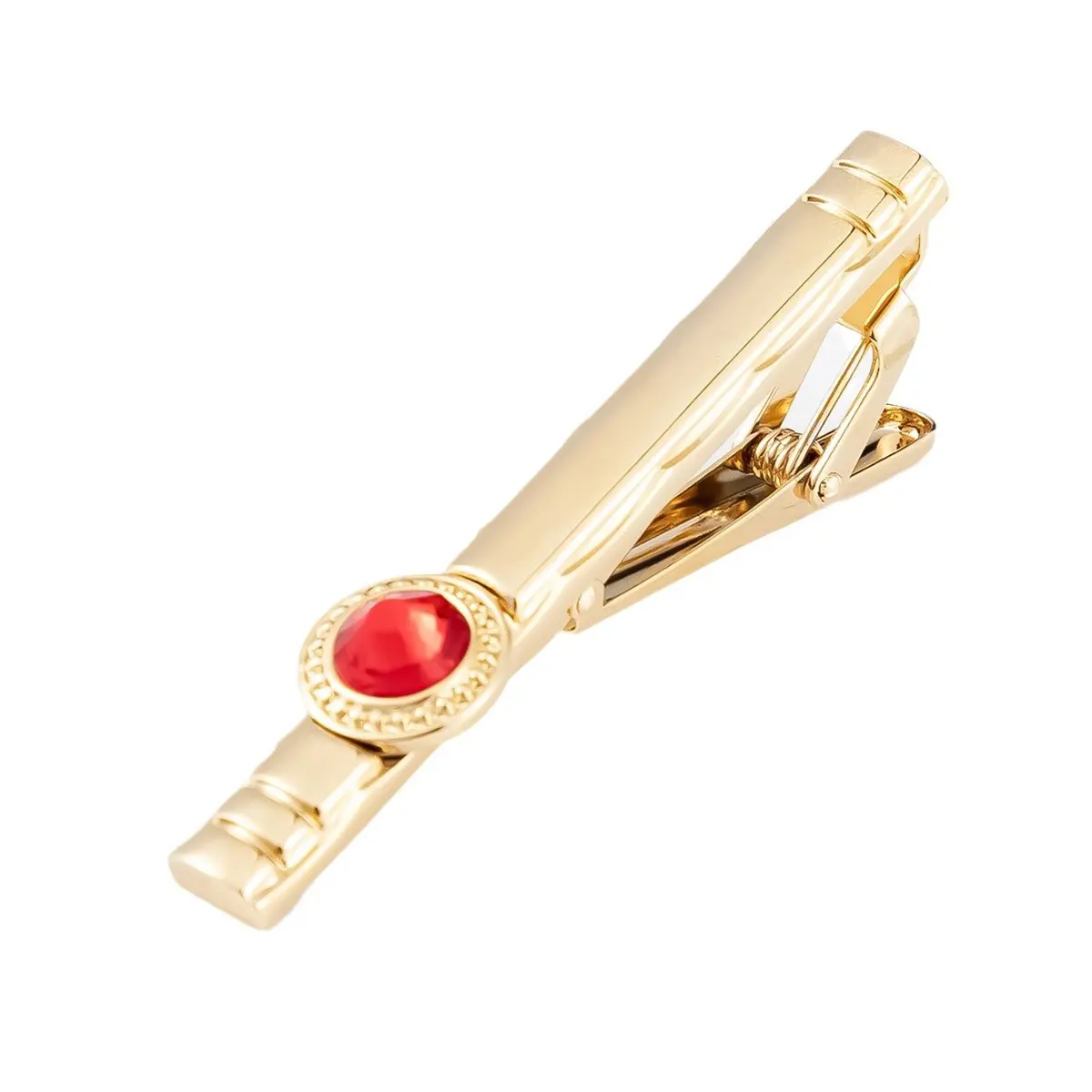 OEM JINJIE Popular & High Quality Tie Accessories Gold Plated Tie Clip Diamond Zircon Tie Pins For Men TS9002 Company, Companies