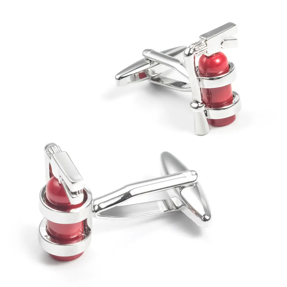 OEM Unique Manufacturer Custom Fashion Funny Fire Extinguisher Cufflinks for Firefighters Gift CC0002 Factories, Company