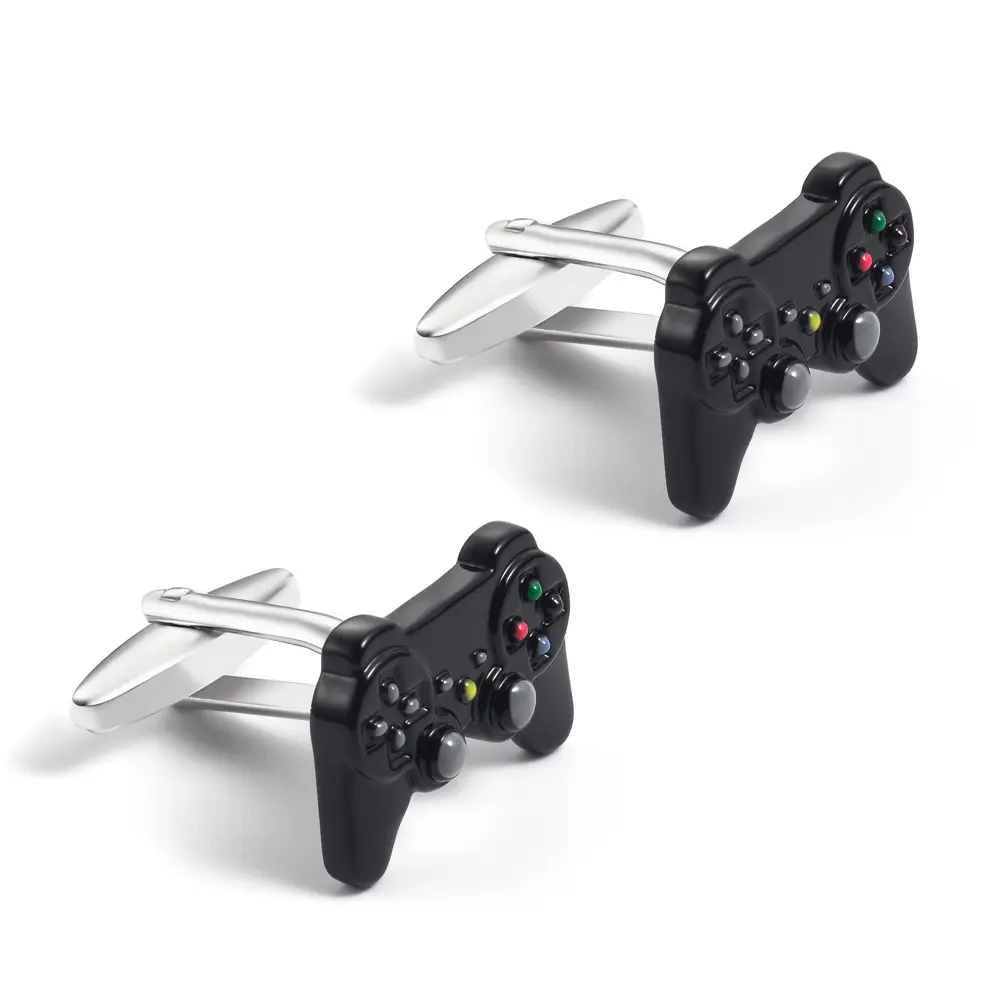 OEM Funny Design Copper Game Cuff links Black Gamepad Gift Men Cufflinks Factory Supply CC0316 Supplier, Exporters