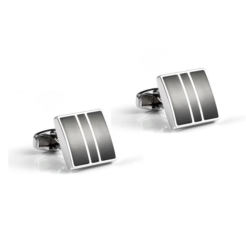 OEM Simple Design Soft Enamel Black Square Alloy Cufflink for Men Shirt Wholesale Low Price CCW0085 Factory, Company