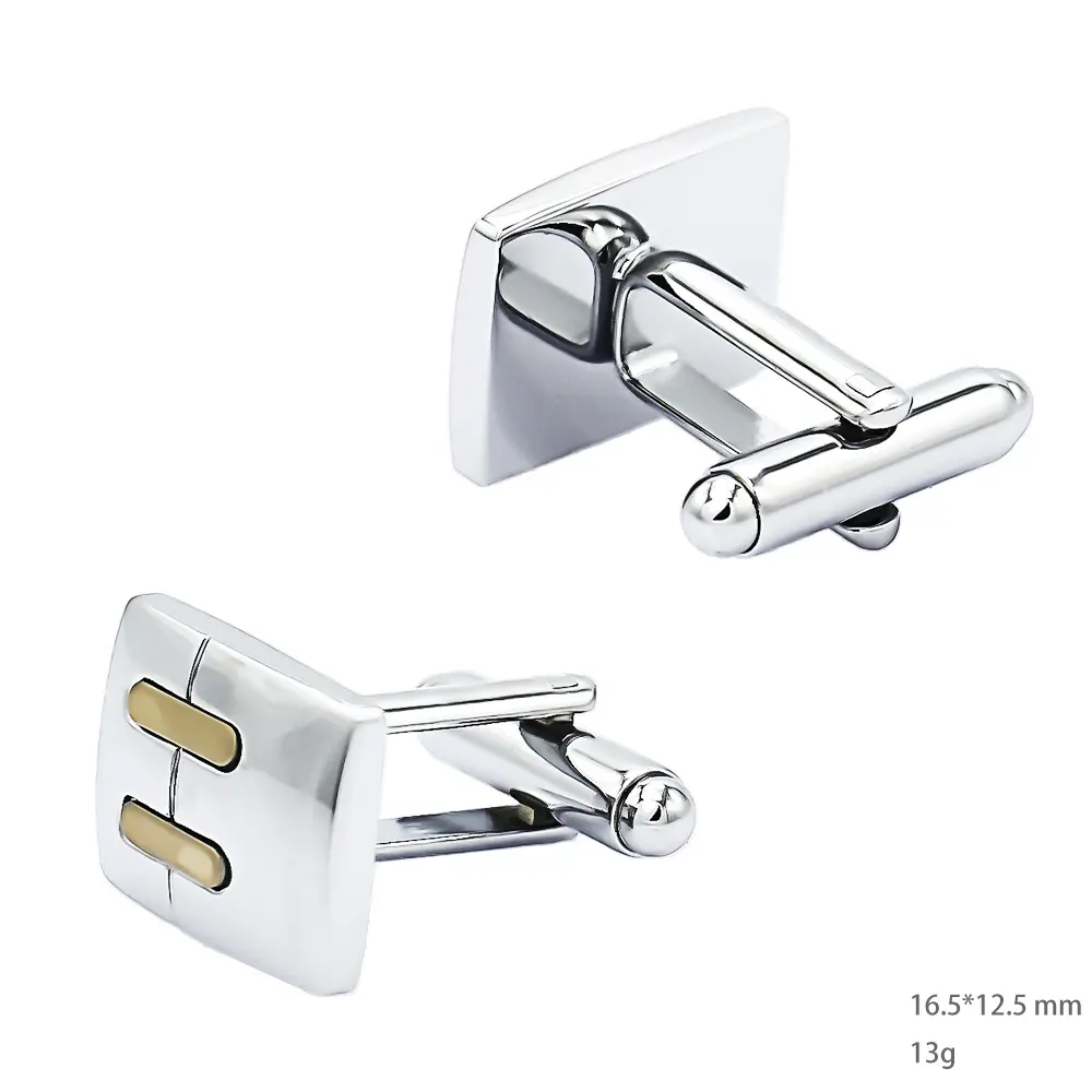 ODM Men's Cufflinks Silver & Golden Colors Two Tone Designs Elegant Men Shirts Buttons CL-C491 Manufacturer, Exporter