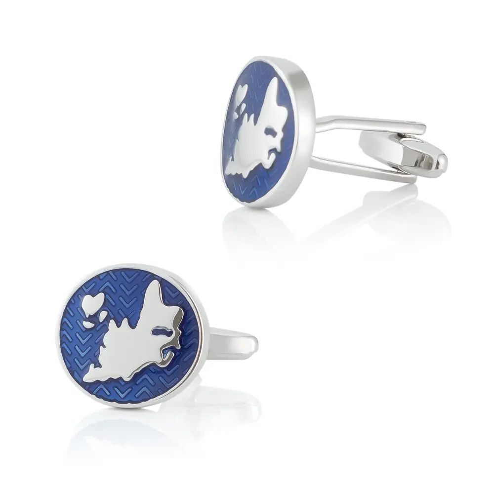 Wholesale Classic Blue Enamel Cufflinks World Map Cuff Links for Mens Business French Cuffs CC0327