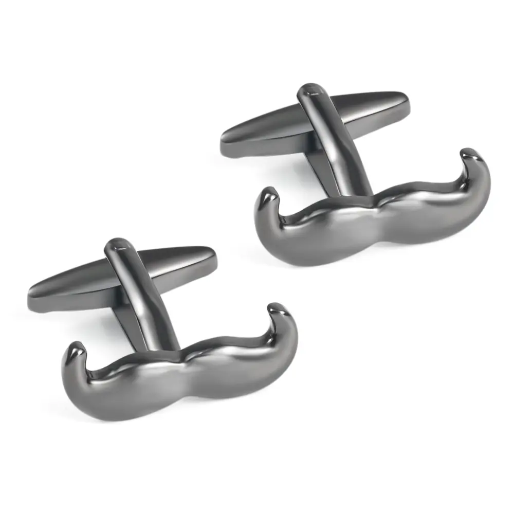 ODM Hot Selling Novelty Design Stock Black Color Men Mustache Cufflinks Gentleman Gifts CL0022 Suppliers, Companies