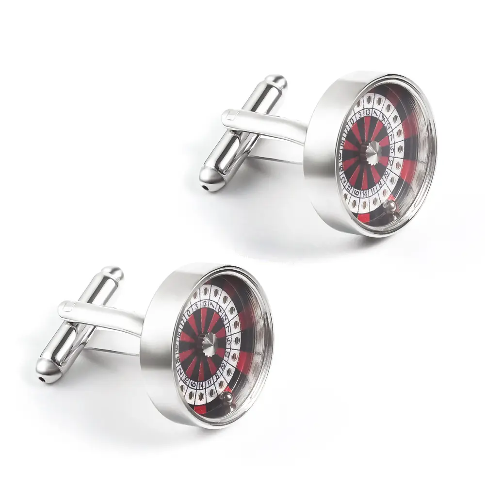 Wholesale Popular Game Prize Roulette CuffLinks with Silver Plated Manufacturer, Factory