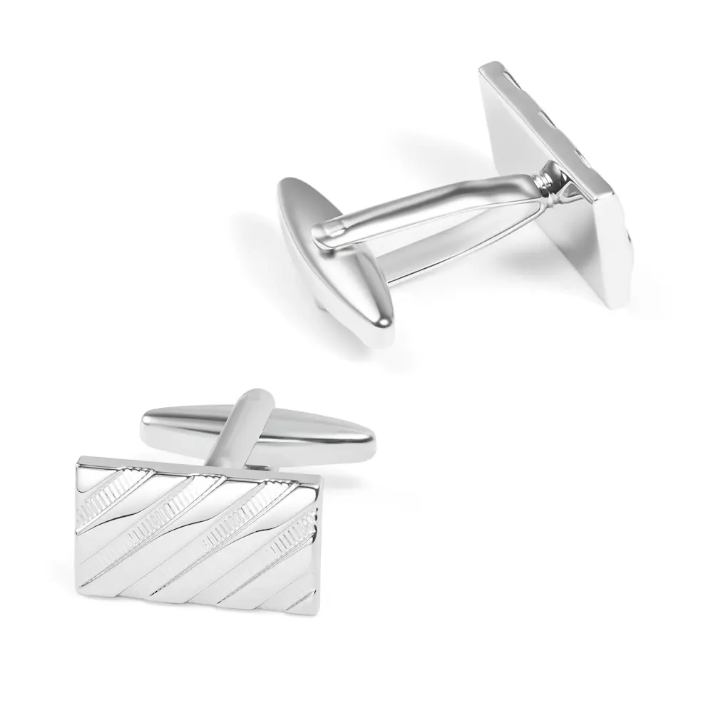 Wholesale Popular Classic Copper Material Fashion Custom Engraved Silver Metal Cufflinks For Men CL0021 Manufacturer, Manufacturers