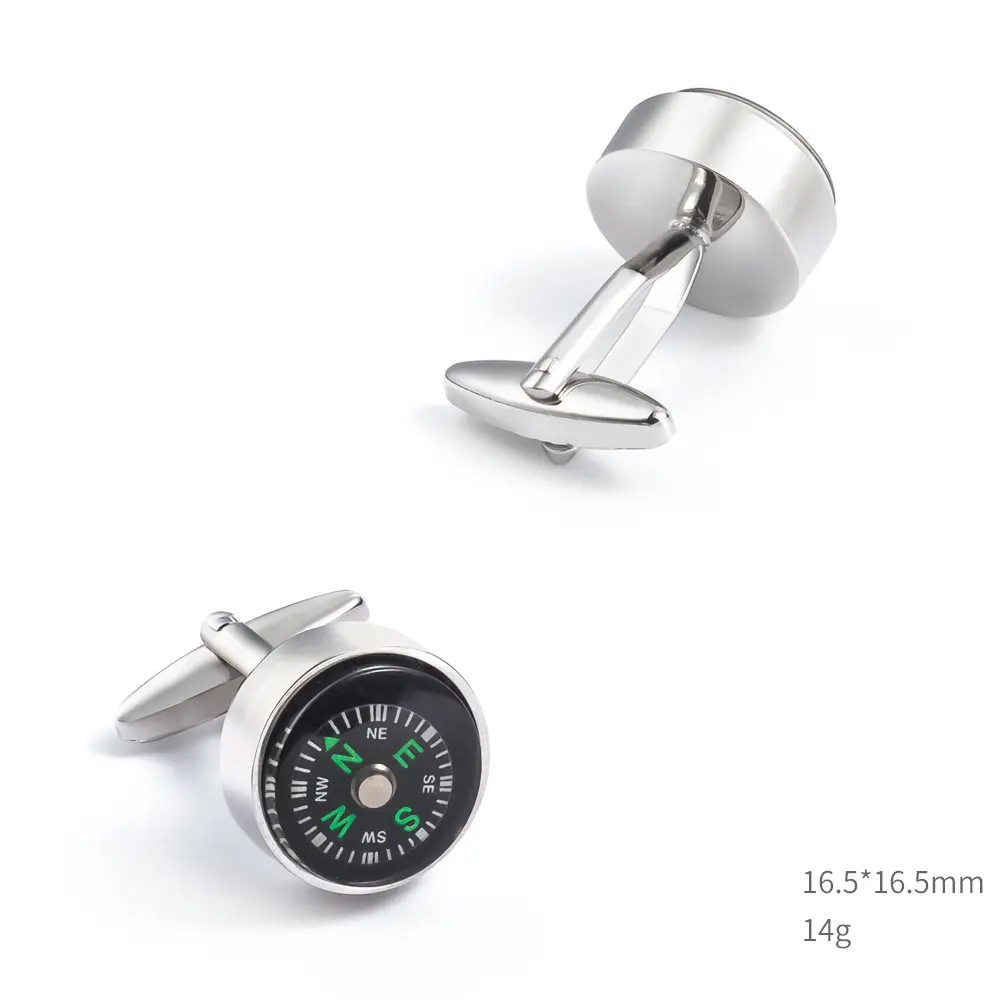 OEM Fashion Green Compass Men's French Swank Cufflinks Men Bulk Accessories Supplier, Company