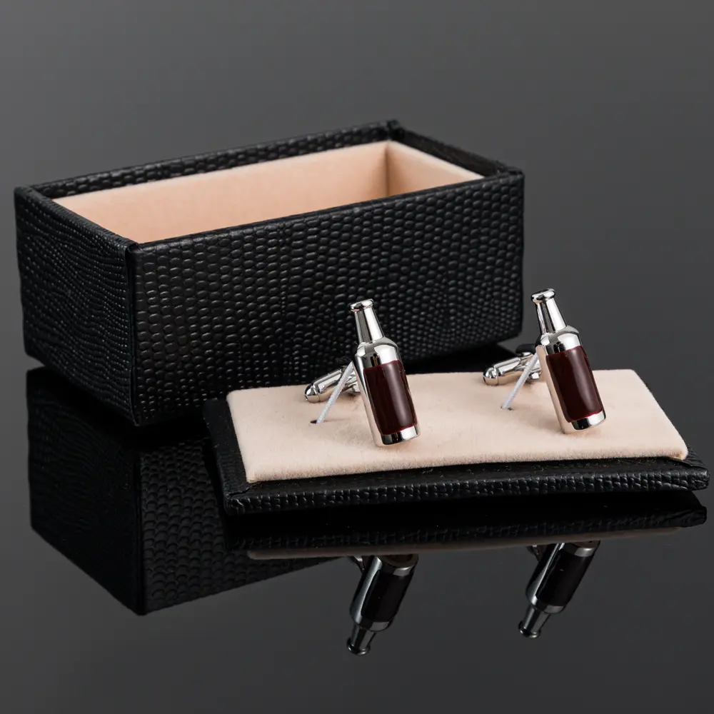 Custom JINJIE Wholesale High Quality Wine Glass Shape Metal Cuff Links French Shirt Buttons CC8467 Manufacturers, Factories