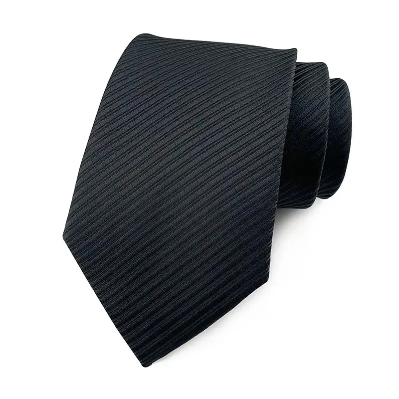 ODM 8cm Solid Color High Density Silk Satin Striped Cheap Polyester Tie For Men Factories, Exporter