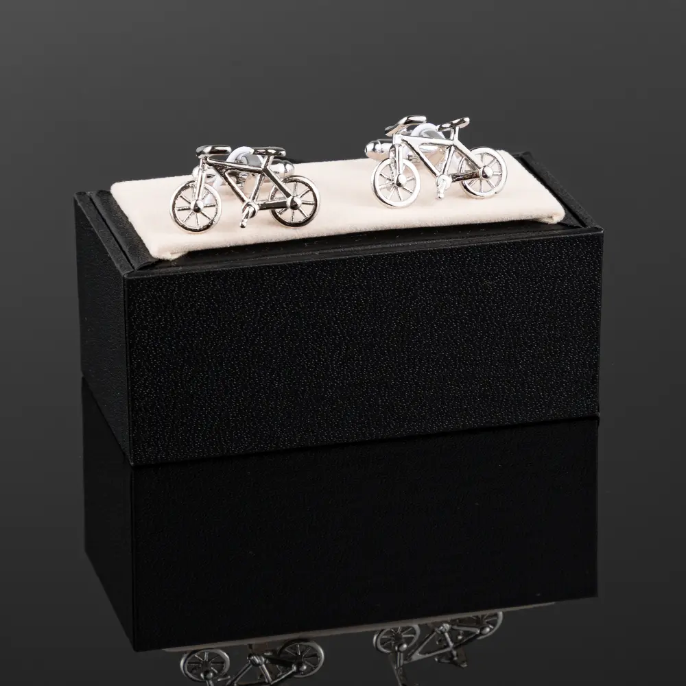 Wholesale Silver Bicycle Novelty Cuff links Custom Bike Mens Business Suit Cufflink CL0207-2