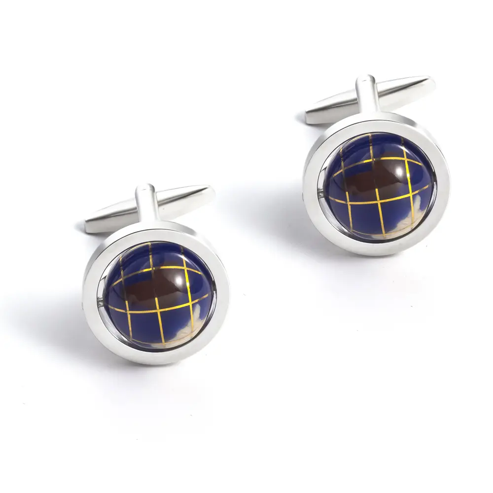 Wholesale Novelty Functional Rotatable Globe Design Quality Brass Material Cuff Links Wholesale & Retail Factories, Companies