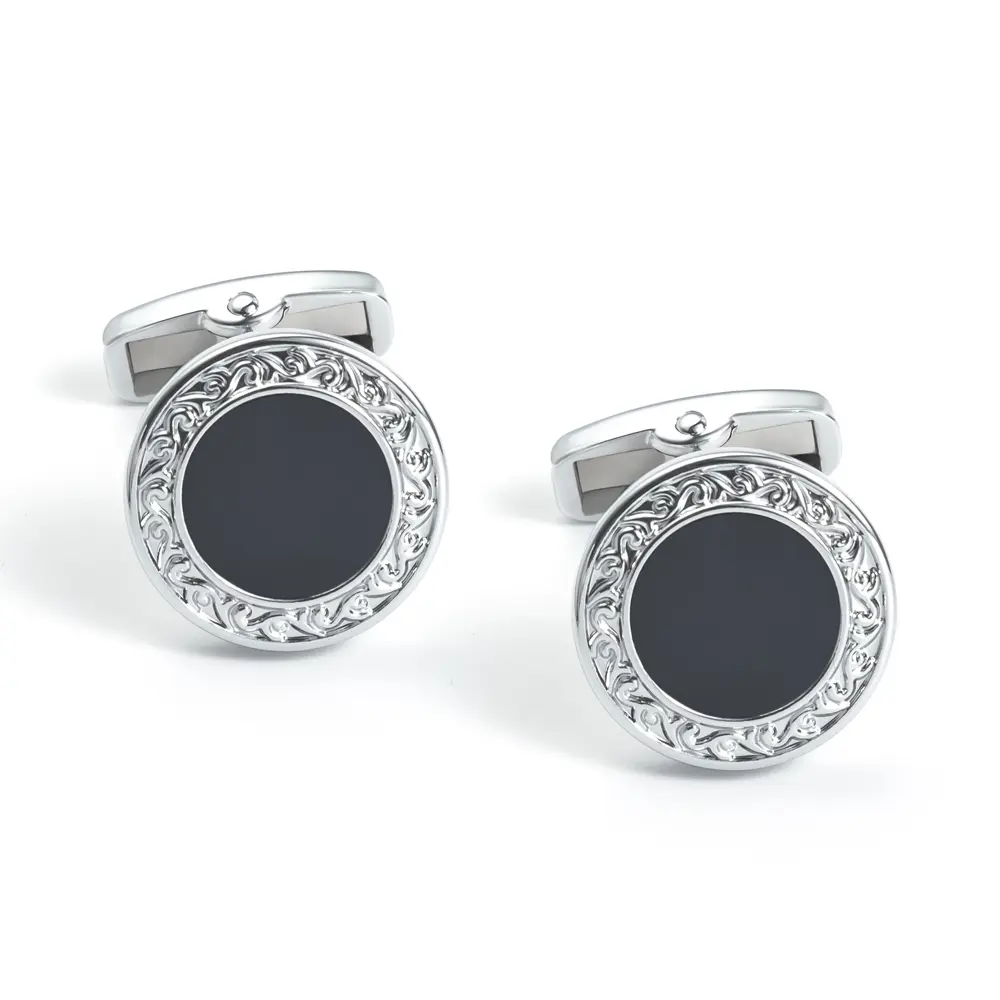 ODM Hot Selling Vintage Round Greek Enamel Cufflinks for Shirt Men Cufflinks For Shirt CCW0089 Manufacturers, Factories