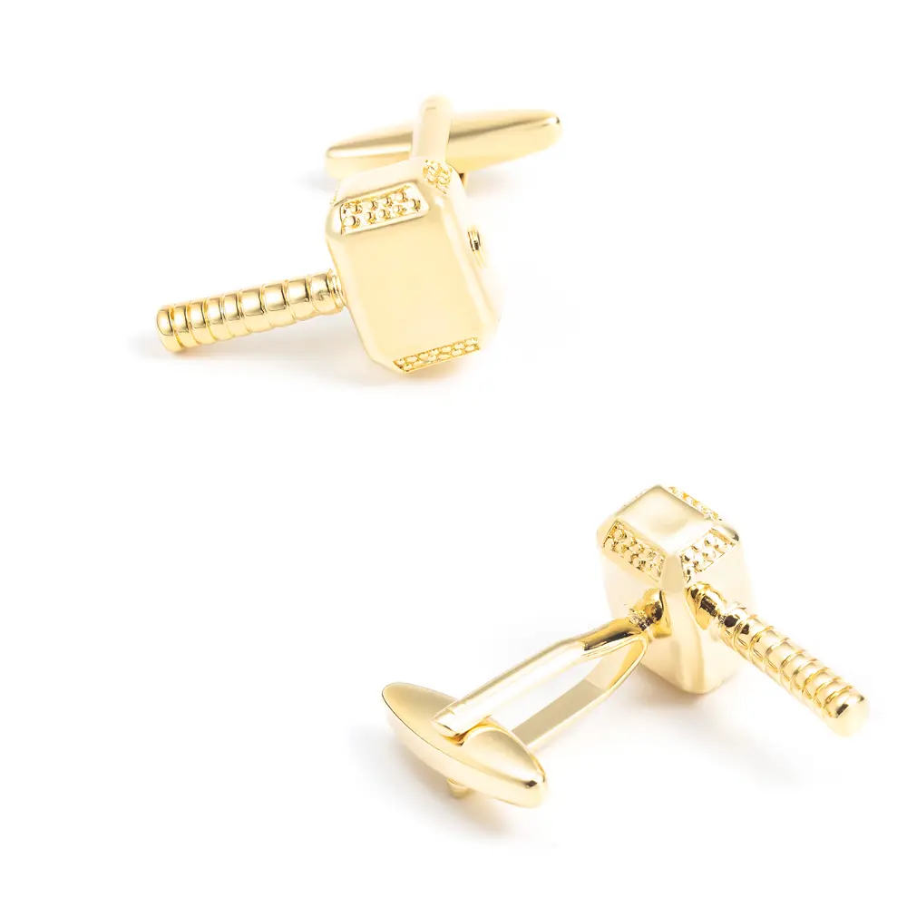 ODM Fashion Factory Low Price Copper Material Gold Plated Hammer Cufflinks For Men Shirt CL0030-G Factories, Exporters