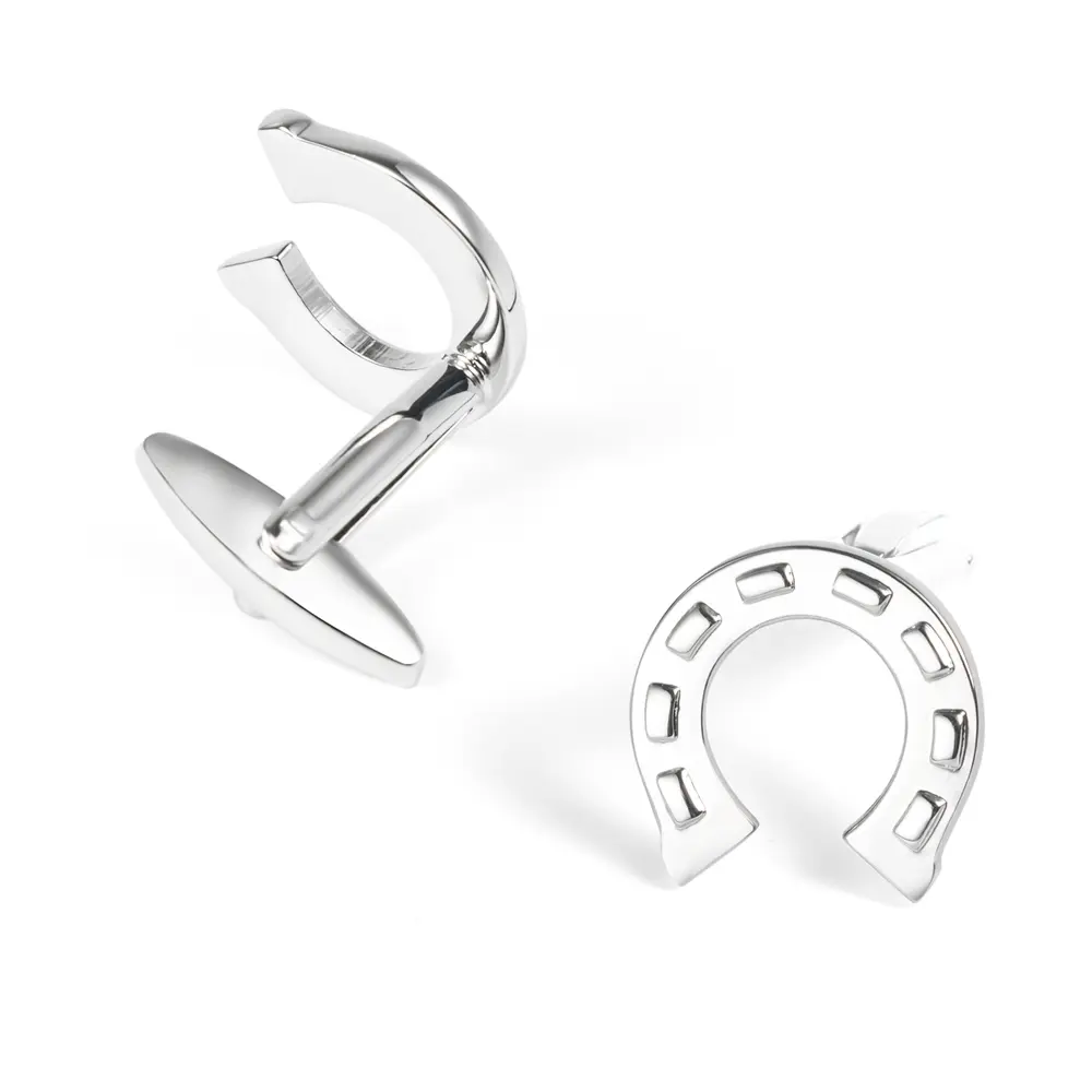 Wholesale Factory Sales Brass Material Silver Color Plated Round Horseshoe U Shape Cufflinks CL0014 Supplier, Company