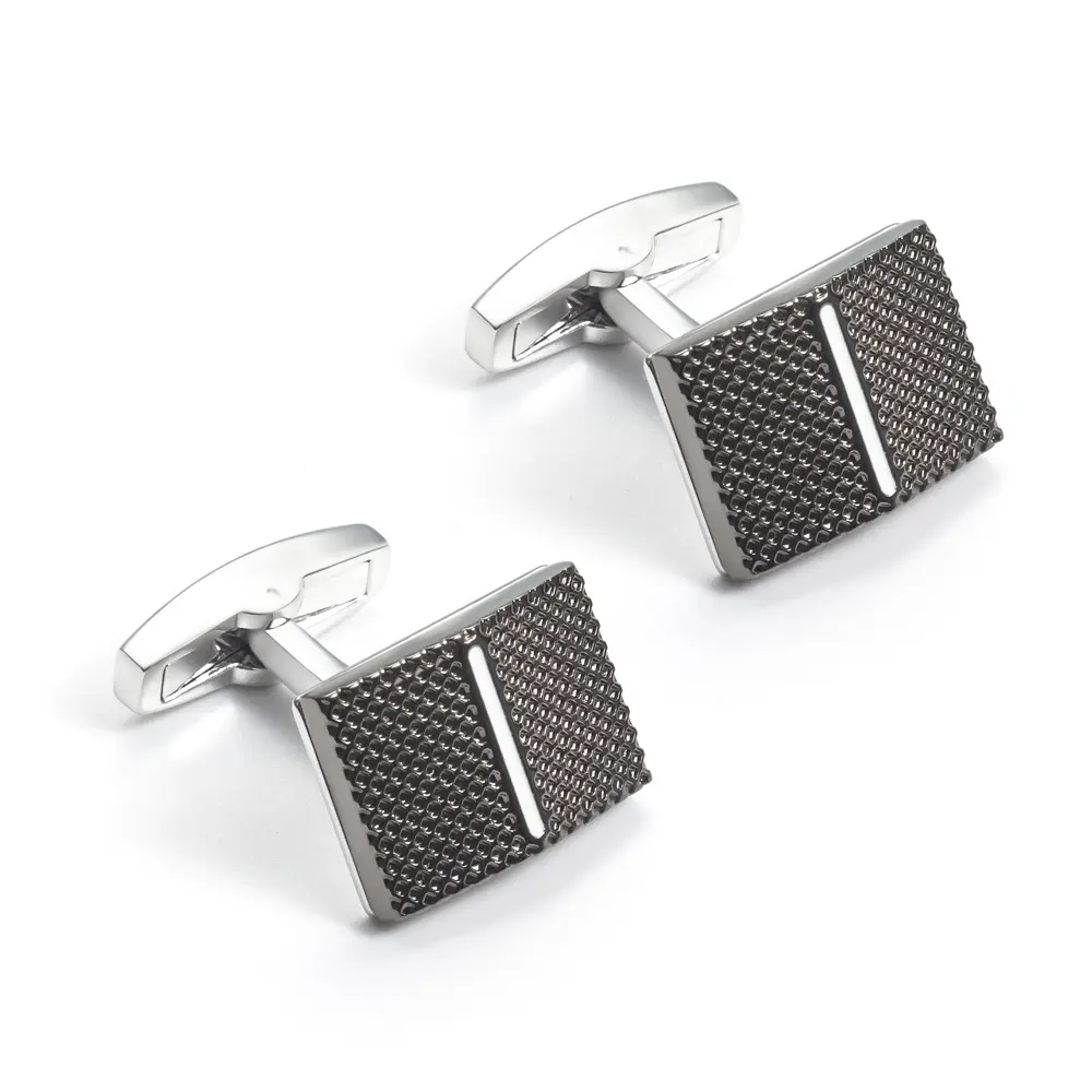 OEM Engraved Men Shirt Accessories Gunmetal Color Cufflinks Jewelry for Business CLW0076 Suppliers, Factories
