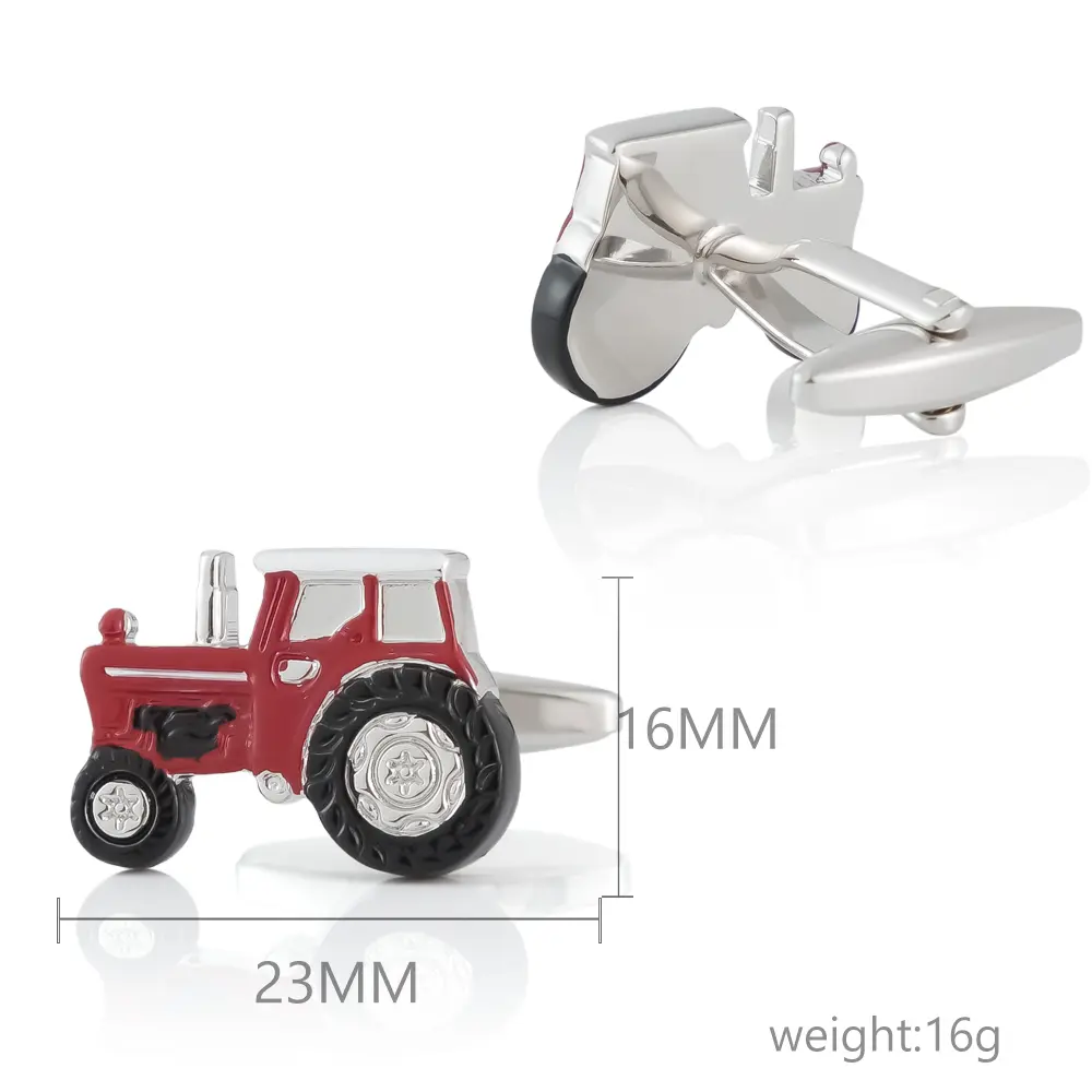ODM Factory Wholesale Men Novelty Enamel Red Tractor Cufflinks for Suit Shirt CC0097-Red Exporters, Companies