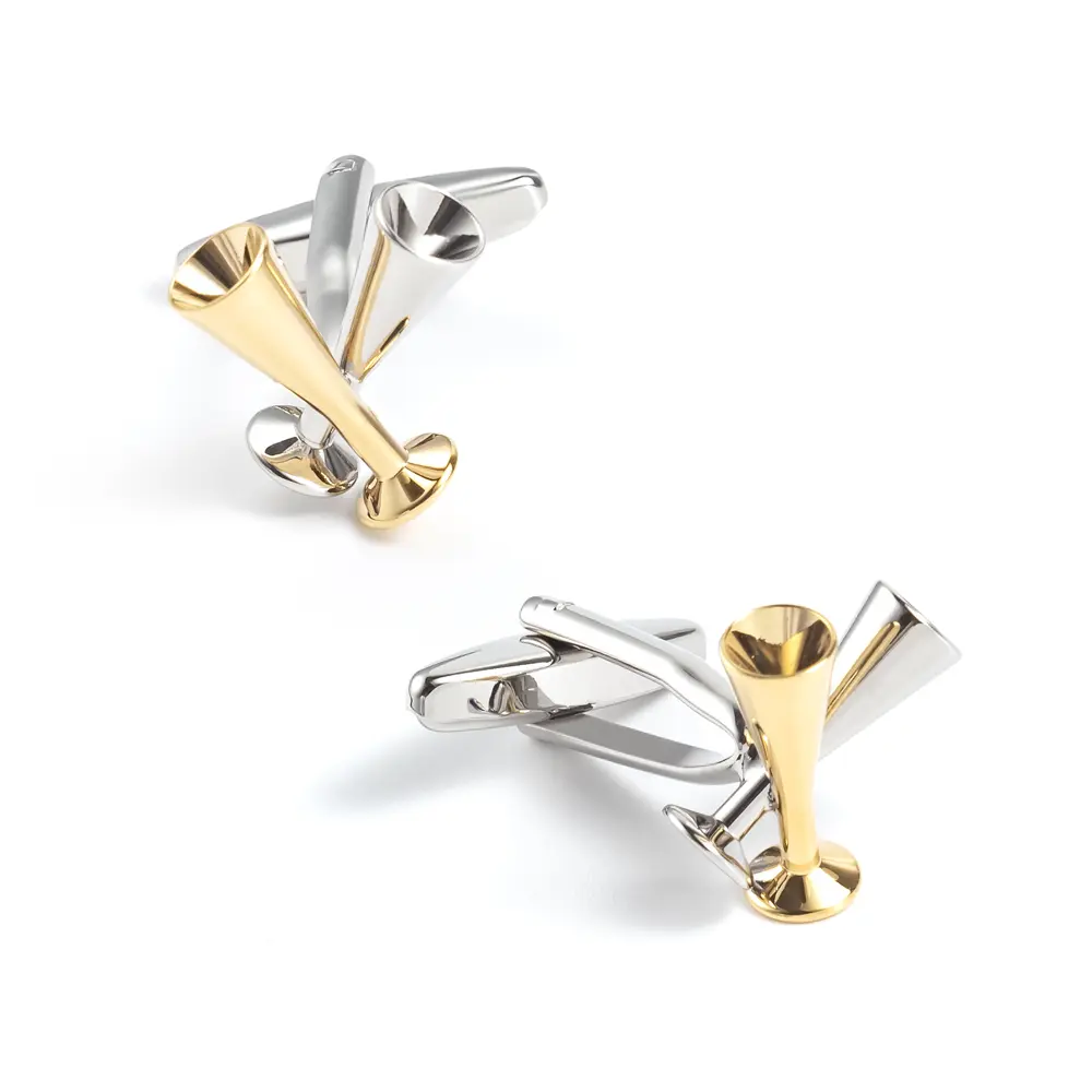 Custom Men Luxury Gold & Silver Novelty Champagne Cups Design Cufflinks Formal Suit Shirt Accessory CL0084 Suppliers, Exporter