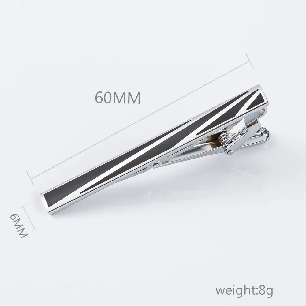 Wholesale Enamel Tie Clips High Quality Black Skinny Tie Clip for Men TC9006