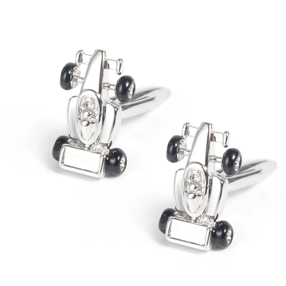 Wholesale Personalized Hiqh Quality Silver Plated F1 Car Shape Cuff Links CC0275