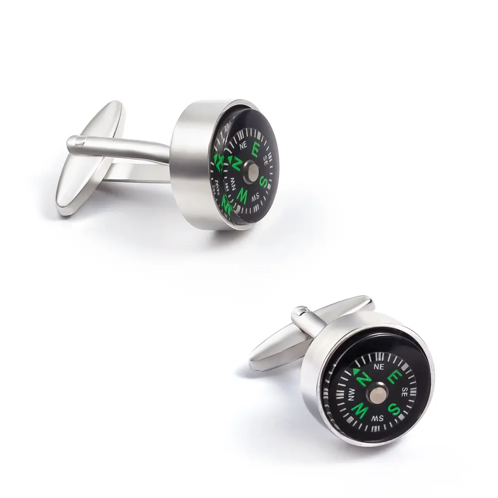 OEM Fashion Green Compass Men's French Swank Cufflinks Men Bulk Accessories Supplier, Company