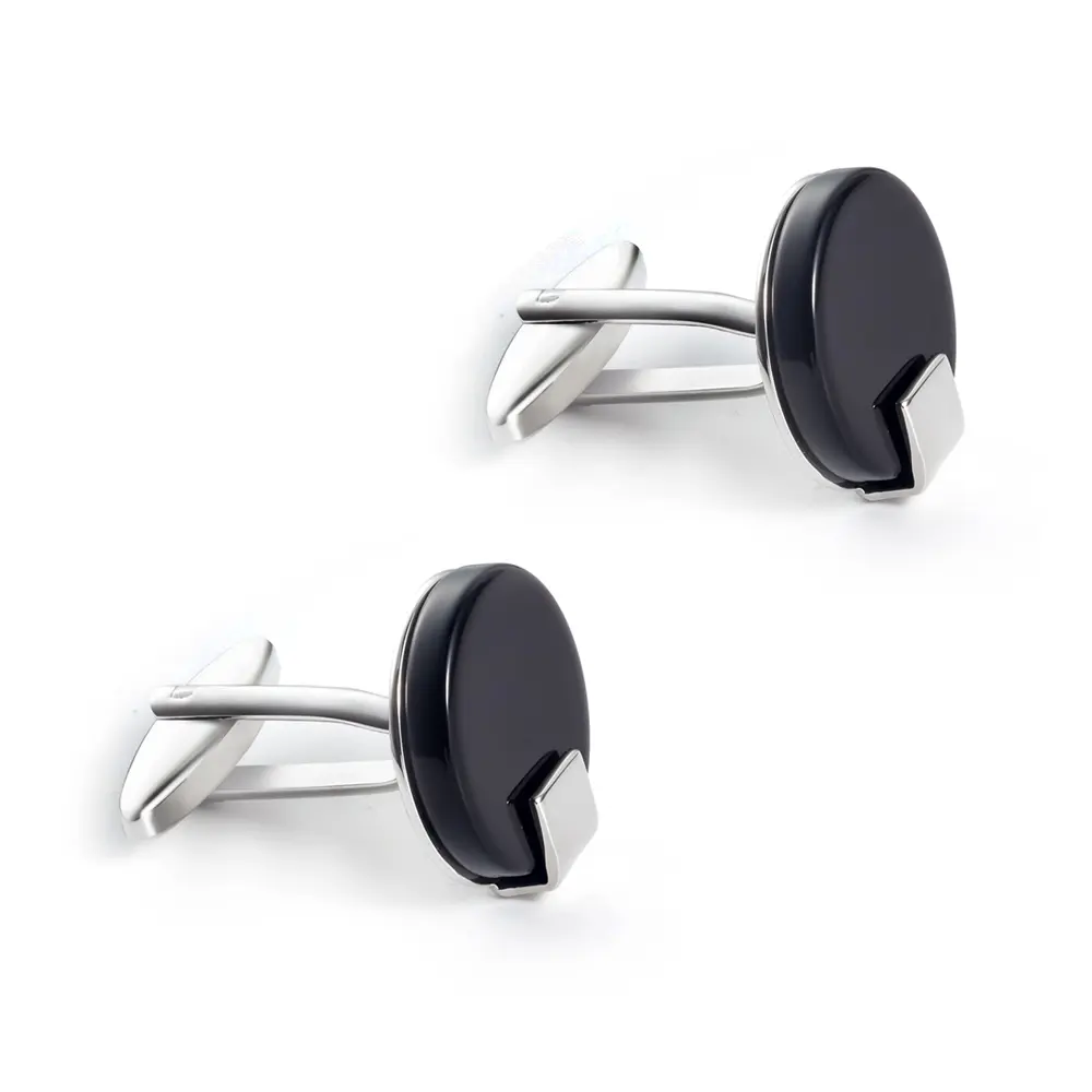 Wholesale Exclusive Round Black Onyx Cuff links  Classic Business Cufflinks for Men Shirt Manufacturer, Supplier