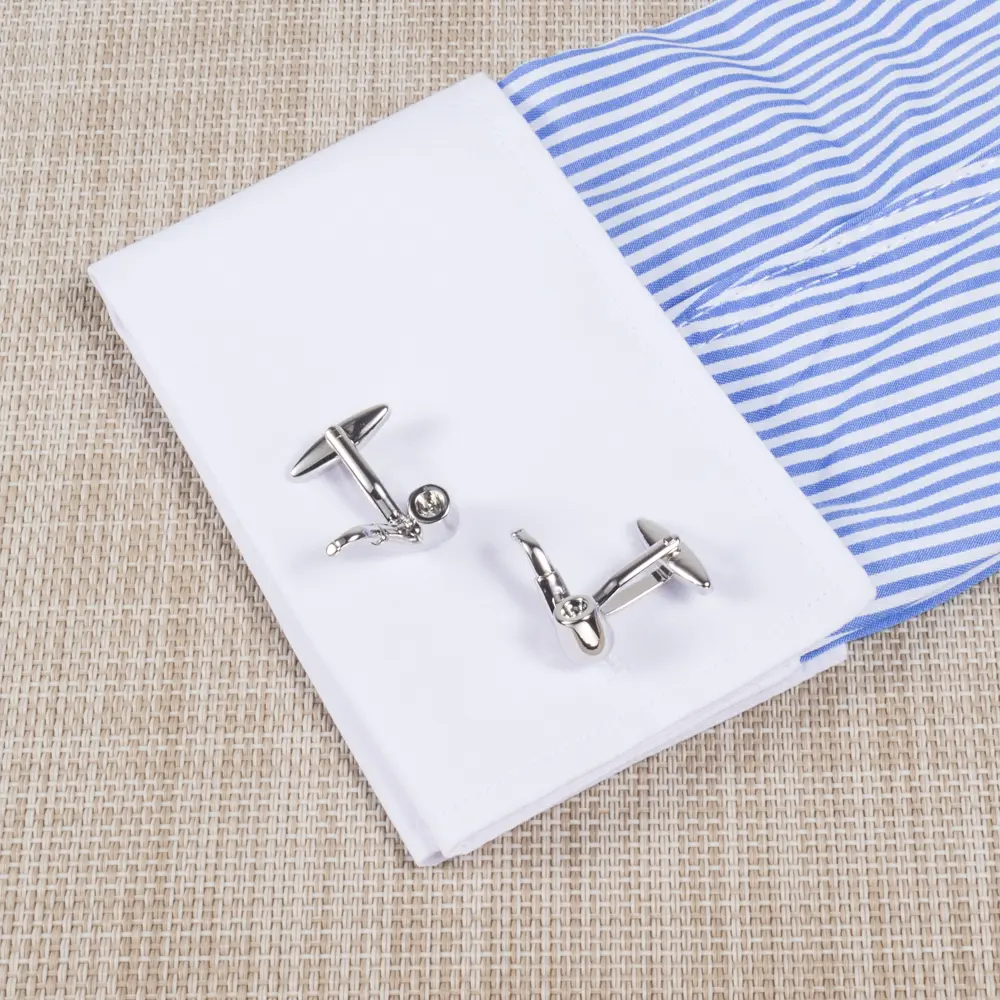 OEM Factory Men Accessories Supplier Personalized Silver Smoking Pipe Design Cufflinks CL0038 Manufacturers, Supplier