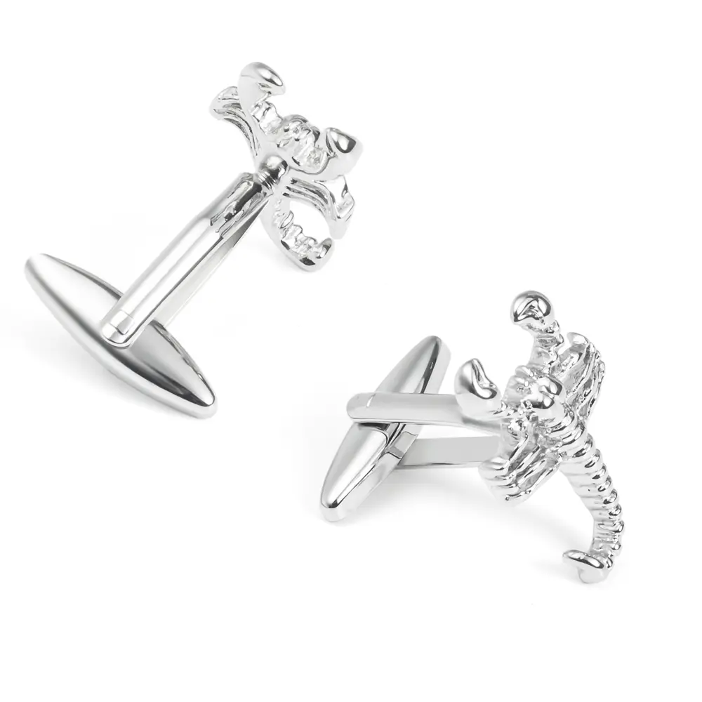 ODM Factory Mens High Quality Silver Plated Zodiac Sign Design Animal Scorpion Cufflinks CL0023 Suppliers, Factory