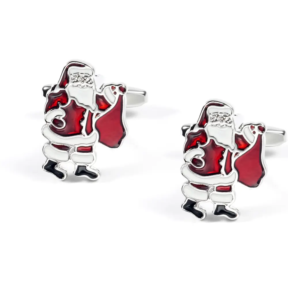 OEM Factory Wholesale Low Price Funny Santa Claus Enamel Cufflinks Men Christmas Gifts CC0188 Supplier, Factory